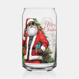 Melanin Frohe Weihnachten 16 oz Can-Shaped Glas