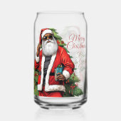 Melanin Frohe Weihnachten 16 oz Can-Shaped Glas (Rückseite)