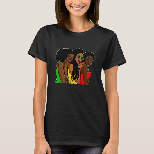 Melanin Girl Black History Month Cool BLM African T-Shirt (Vorderseite)