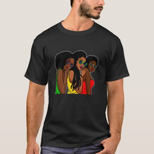 Melanin Girl Black History Month Cool BLM African  T-Shirt (Vorderseite)