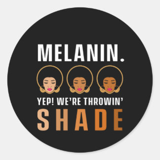 Melanin Girl Woman Black History Month African Gif Runder Aufkleber