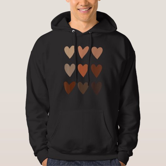 Melanin-Hautton-Herzen, Sei nett, Schwarze Geschic Hoodie (Vorderseite)