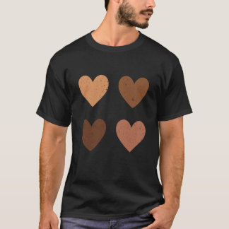 Melanin Hearts Schwarze Geschichte T-Shirt