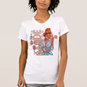 Melanin Imitate Glitzer Chic Black Woman Business T-Shirt