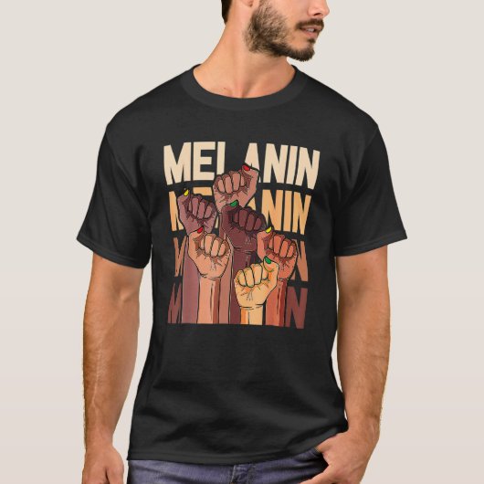 Melanin Leaders Black History Month Power Fist Han T-Shirt (Vorderseite)