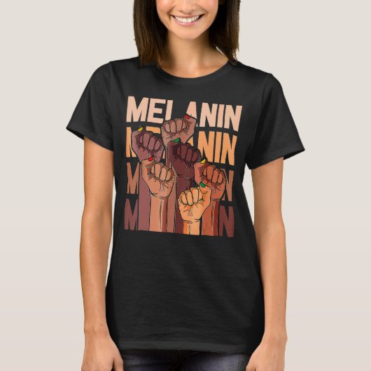Melanin Leaders Power Fist Hand African Black Hist T-Shirt (Vorderseite)
