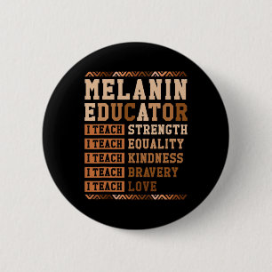 Melanin-Lehrer Afro Lehrer Ich unterrichte schwarz Button