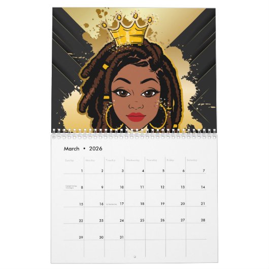 Melanin-Liebe Kalender (Mär 2026)