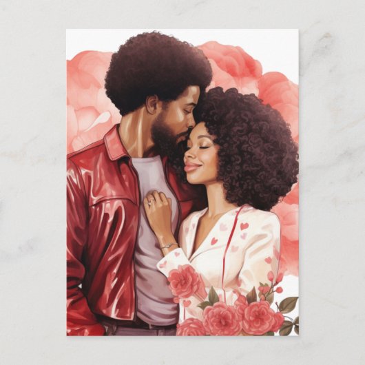 Melanin-Liebe Postkarte (Vorderseite)