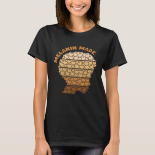 Melanin Made Heart Vintag Women Girls Black Hist T-Shirt
