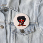Melanin Magic: Black Queen Rocking Heart Shades Button (Beispiel)