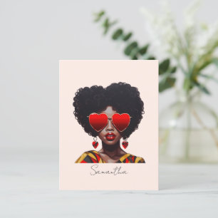 Melanin Magic: Black Queen Rocking Heart Shades Postkarte