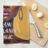 Melanin Magic Floral Portrait Geschirrtuch (Viertel Falte)