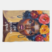Melanin Magic Floral Portrait Geschirrtuch (Horizontal)