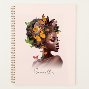 Melanin Magie: Afro Hair und farbenfrohe Schmetter Planer