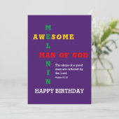 Melanin Man of God BIRTHDAY Card (Stehend Vorderseite)