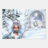 Melanin Märchenschiff Märchenwagen Winterschnee Geschenkpapier Set (Vorderseite 2)