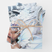 Melanin Märchenschiff Märchenwagen Winterschnee Geschenkpapier Set (Beispiel)