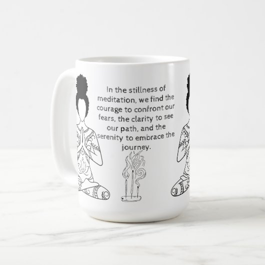 Melanin Meditation Motivierend Zitat Kaffee Tasse (Vorderseite Links)