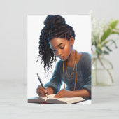 Melanin-Melanin-Schriftstellerin, braune Hautmädch Einladung (Stehend Vorderseite)