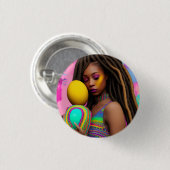 Melanin Oster Rainbow Spring Sista Girl Button (Vorne & Hinten)