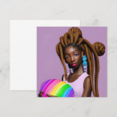 Melanin Oster Rainbow Spring Sista Girl Einladung (Vorne/Hinten)