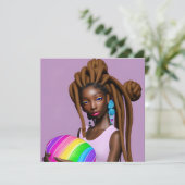 Melanin Oster Rainbow Spring Sista Girl Einladung (Stehend Vorderseite)