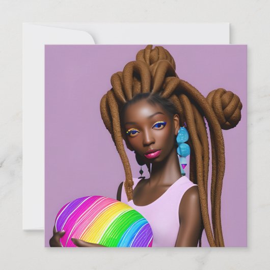 Melanin Oster Rainbow Spring Sista Girl Einladung (Vorderseite)