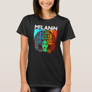 Melanin Poppin Distress Black Queens Sistas Women T-Shirt