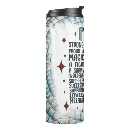 Melanin-Poppin-Liebe Thermosbecher (Nach links gedreht)