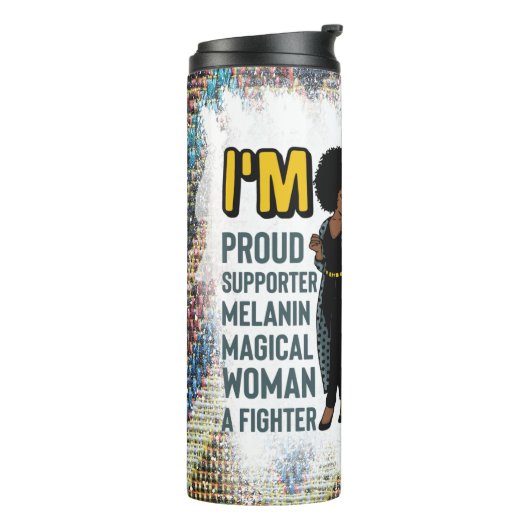 Melanin-Poppin-Liebe Thermosbecher (Nach links gedreht)