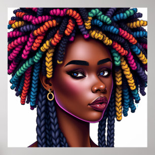 Melanin Poppin Schwarze Mädchen Magie Schwester Af Poster