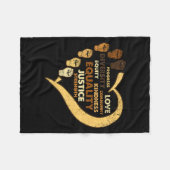 Melanin Power Faust Herz Schwarzer Geschichtsmonat Fleecedecke (Vorderseite (Horizontal))