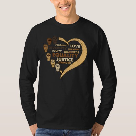 Melanin Power Fist Heart Black History Month BLM A T-Shirt (Vorderseite)