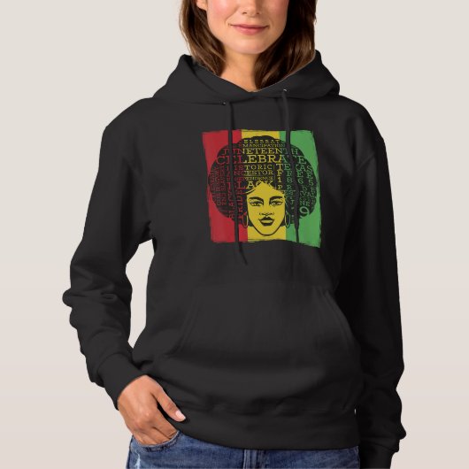 Melanin Pride Black Woman Afro Black History Monat Hoodie (Vorderseite)