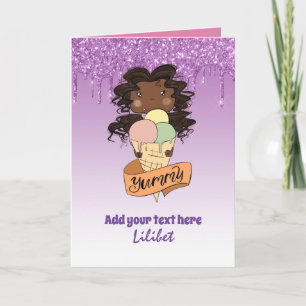 Melanin Princess Geburtstagskarten für alle Alters Karte