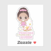 Melanin Princess trainiert, Königin der Ballerina  Aufkleber (Blatt)