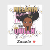 Melanin Princess trainiert, Queen Lilibet Geschenk Aufkleber (Blatt)