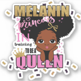 Melanin Princess trainiert, Queen Lilibet Geschenk Aufkleber