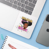 Melanin Princess trainiert, Queen Lilibet Geschenk Aufkleber (Laptop mit iPhone)