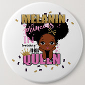 Melanin Princess trainiert, Queen Lilibet Geschenk Button (Vorderseite)
