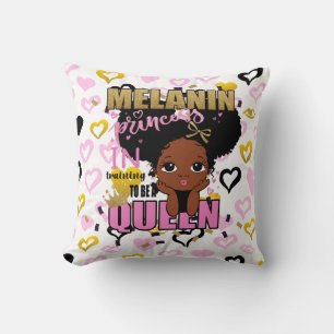 Melanin Princess trainiert, Queen Lilibet Geschenk Kissen