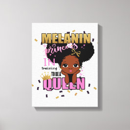 Melanin Princess trainiert, Queen Lilibet Geschenk Leinwanddruck