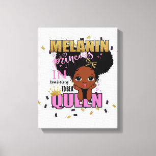 Melanin Princess trainiert, Queen Lilibet Geschenk Leinwanddruck