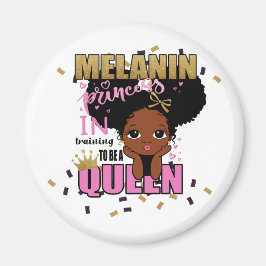 Melanin Princess trainiert, Queen Lilibet Geschenk Magnet