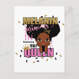 Melanin Princess trainiert, Queen Lilibet Geschenk Postkarte
