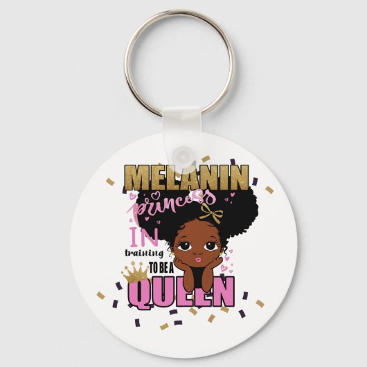 Melanin Princess trainiert, Queen Lilibet Geschenk Schlüsselanhänger (Vorderseite)