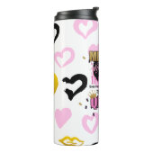 Melanin Princess trainiert, Queen Lilibet Geschenk Thermosbecher (Nach links gedreht)