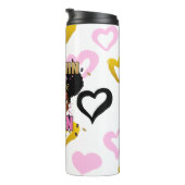 Melanin Princess trainiert, Queen Lilibet Geschenk Thermosbecher (Nach rechts gedreht)