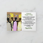 Melanin Queen African American Birthday Card Dankeskarte (Innenseite)